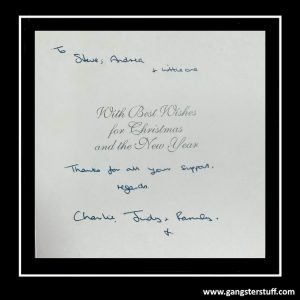 Charlie Kray Signed Christmas Card