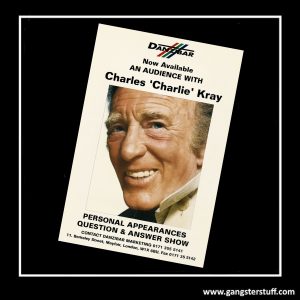 RARE! CHARLIE KRAY PROMO LEAFLET
