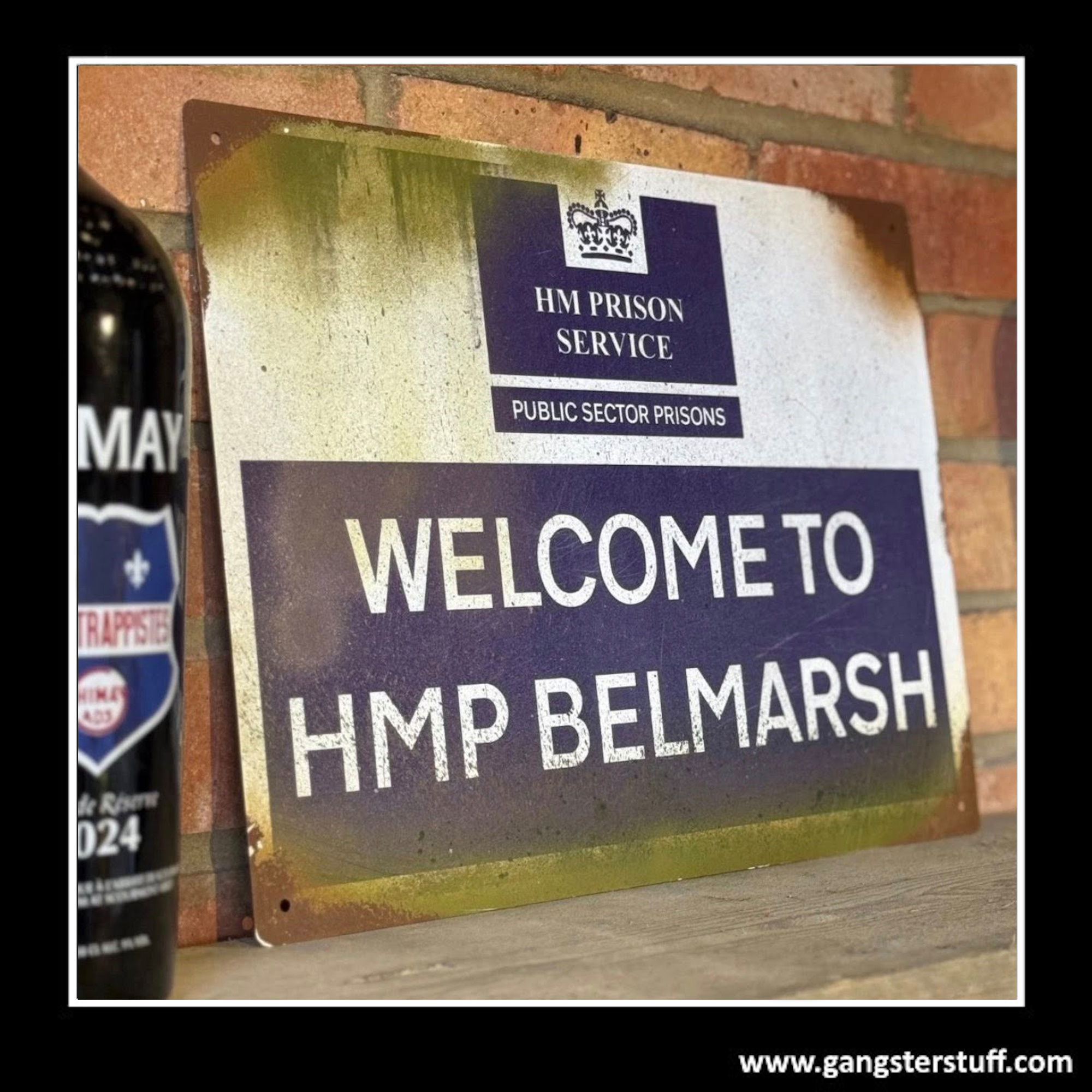 VINTAGE REPLICA H.M.P BELMARSH PRISON SIGN