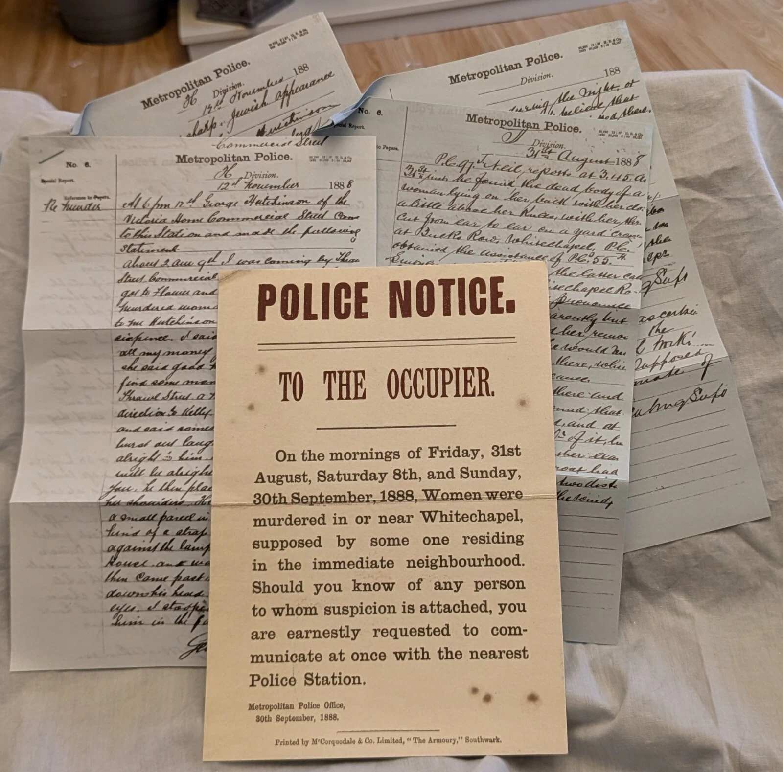 JACK THE RIPPER POLICE LETTERS SET (REPRO) - Image 2