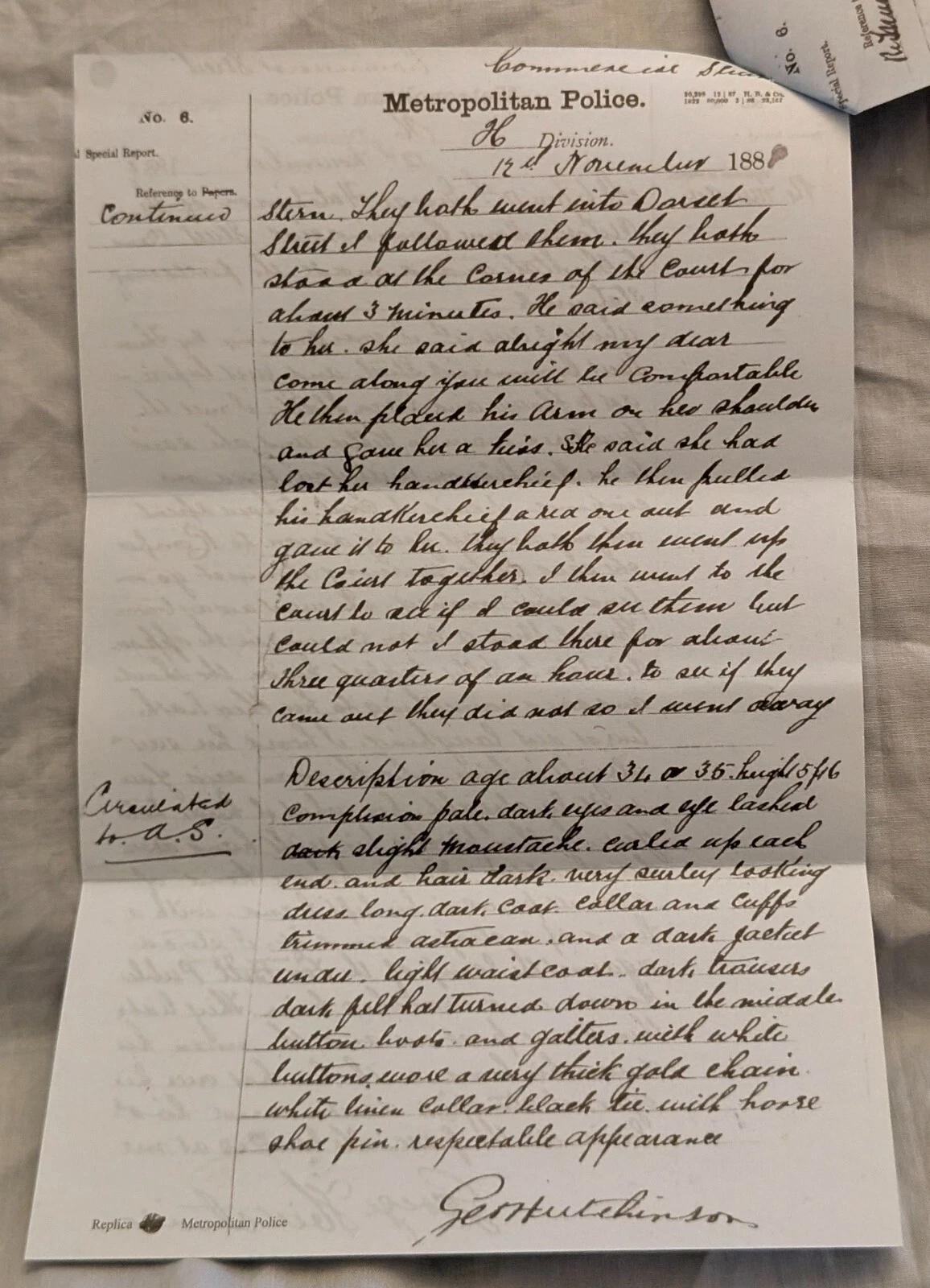 JACK THE RIPPER POLICE LETTERS SET (REPRO) - Image 5