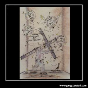 HAND-DRAWN CHARLIE BRONSON/SALVADOR A4 ART