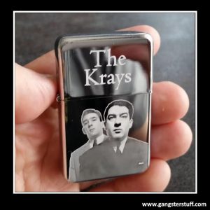 RON REG KRAY TWIN ENGRAVED FLIP TOP LIGHTER