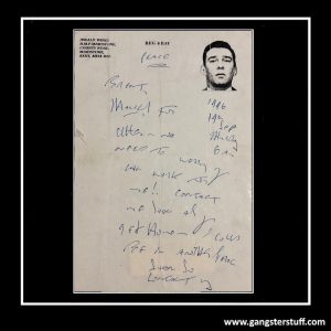 Reg Kray Letter