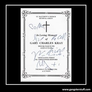 Reg Kray Signed