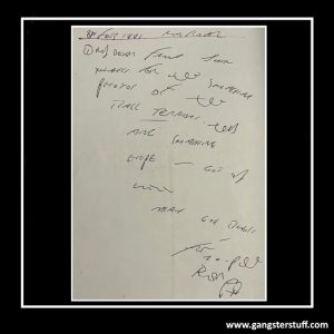 Signed Ron Kray letter