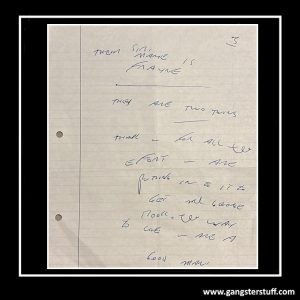 handwritten Ron Kray