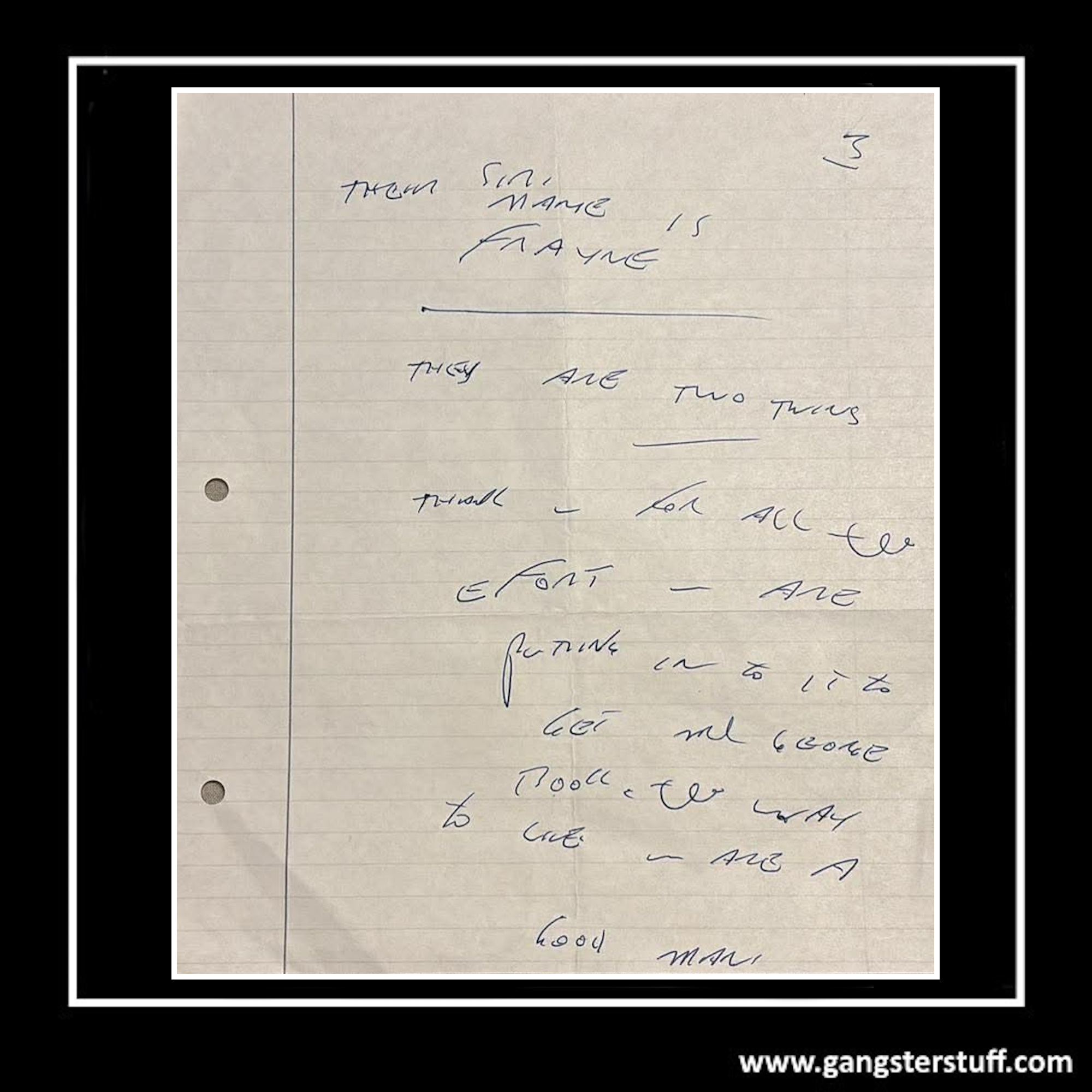 handwritten Ron Kray