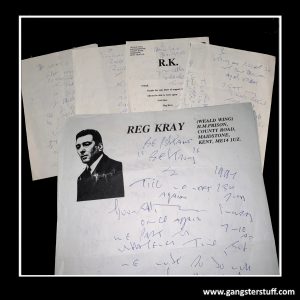 Reg Kray Letter