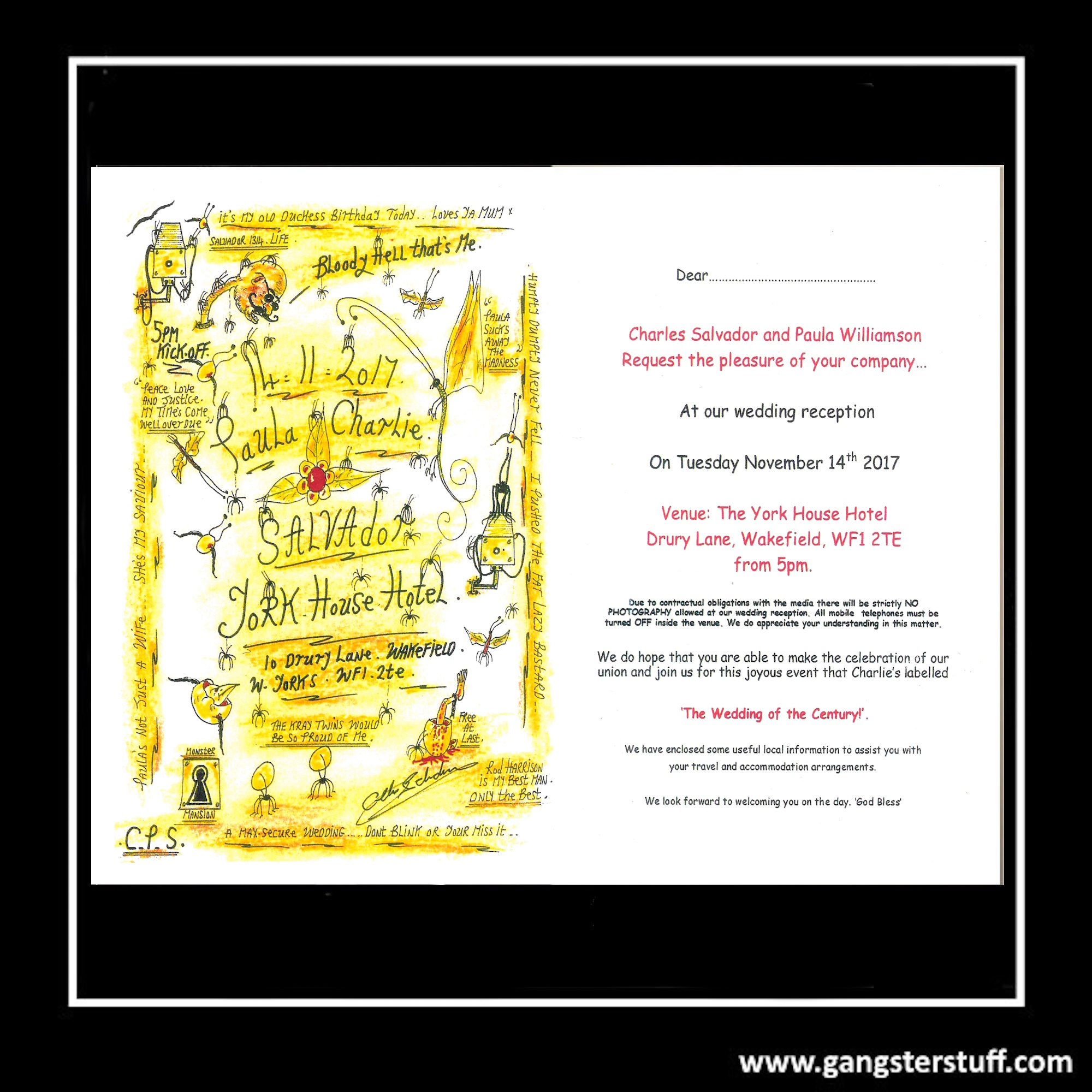 Charlie Bronson/Salvador Wedding Invitation