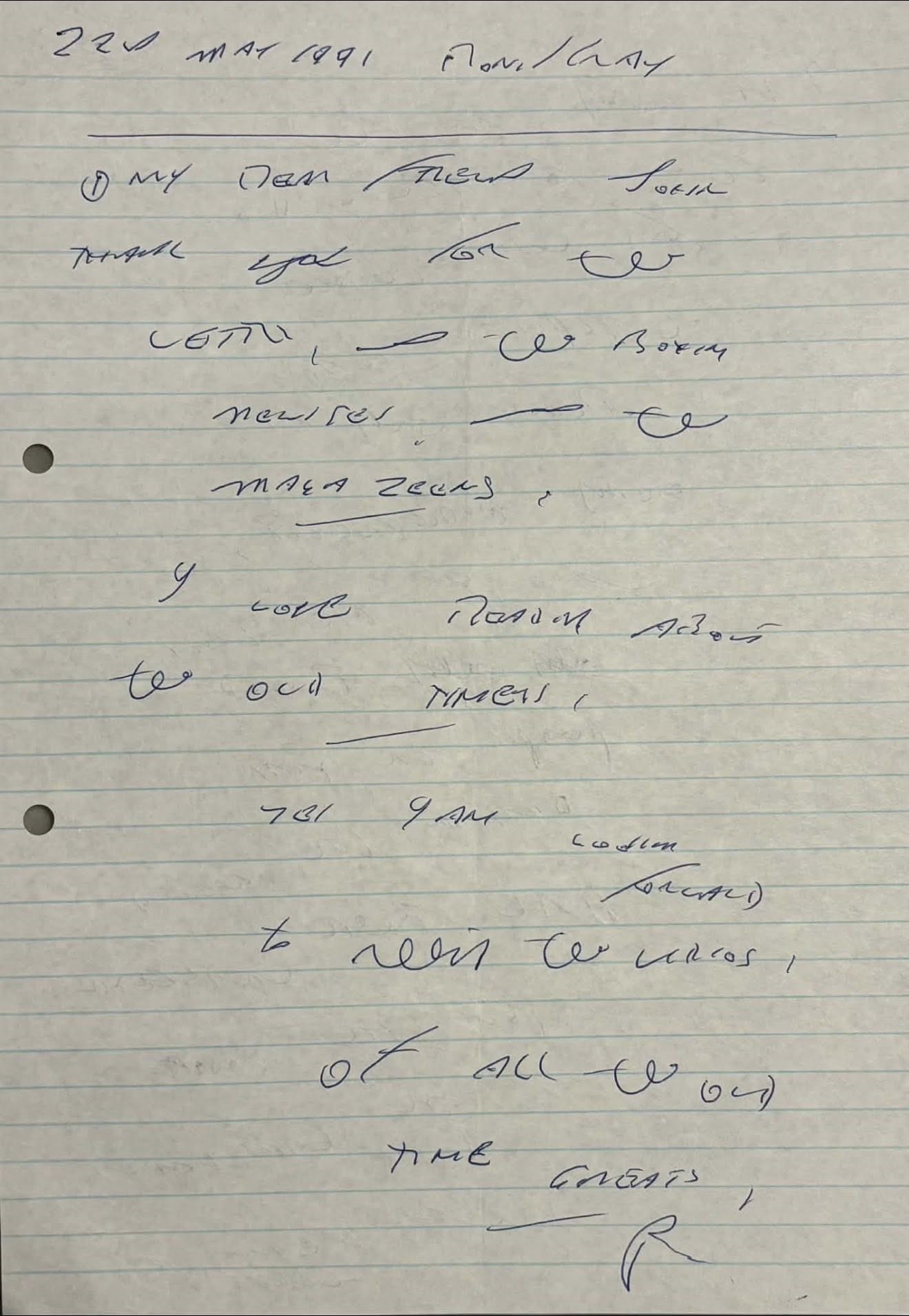 HANDWRITTEN RON KRAY LETTER (THREE SIDES) - MAY 22nd 1991 - Image 2