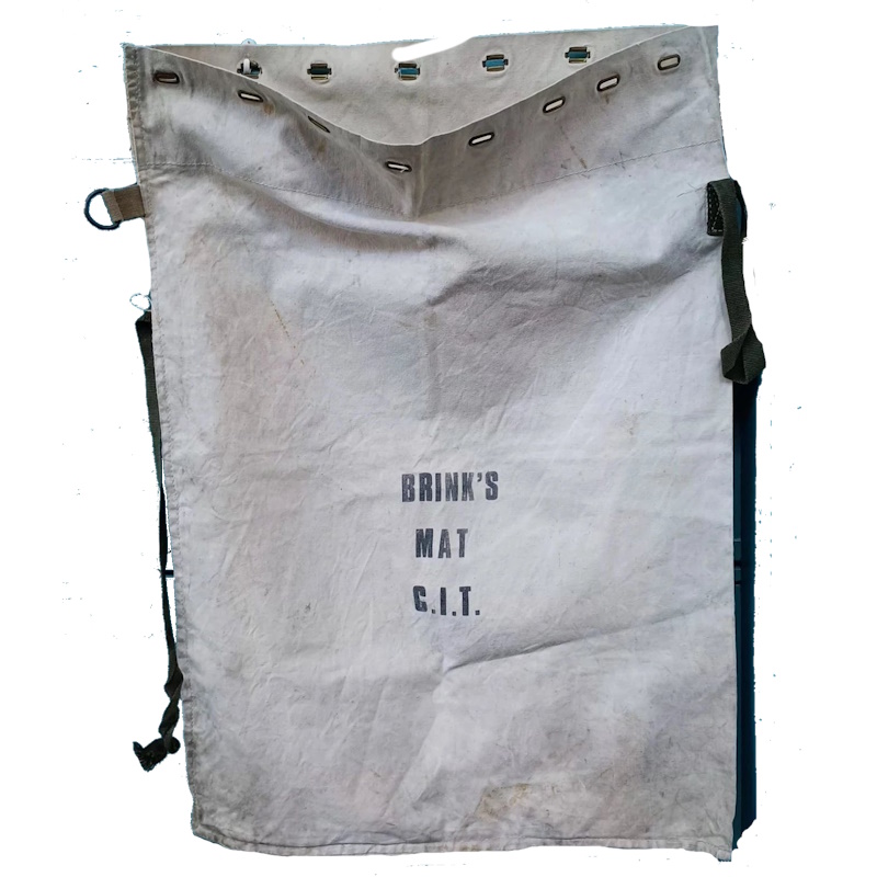 ORIGINAL BRINKS MAT CASH IN TRANSIT CANVAS MONEY BAG - Image 2