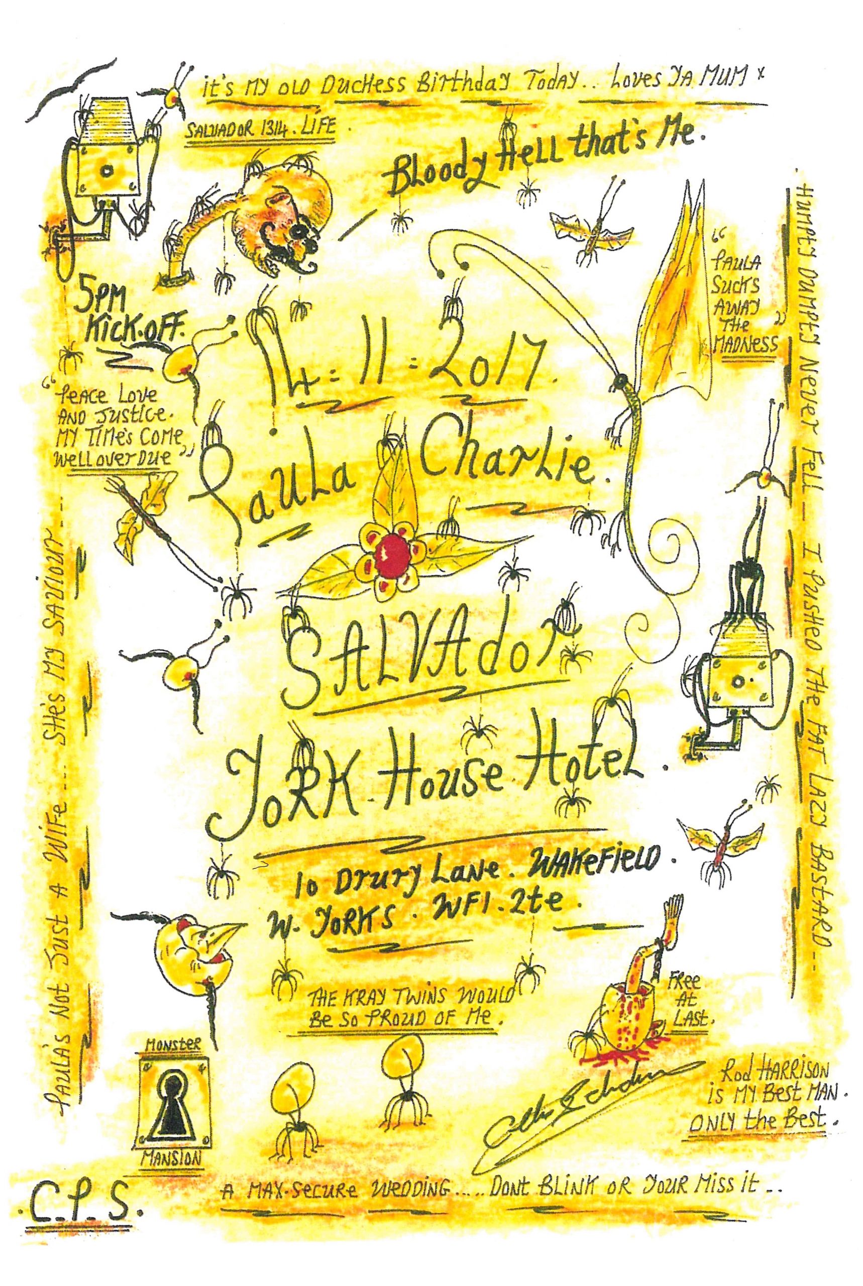 CHARLIE BRONSON SALVADOR WEDDING INVITATION - Image 2