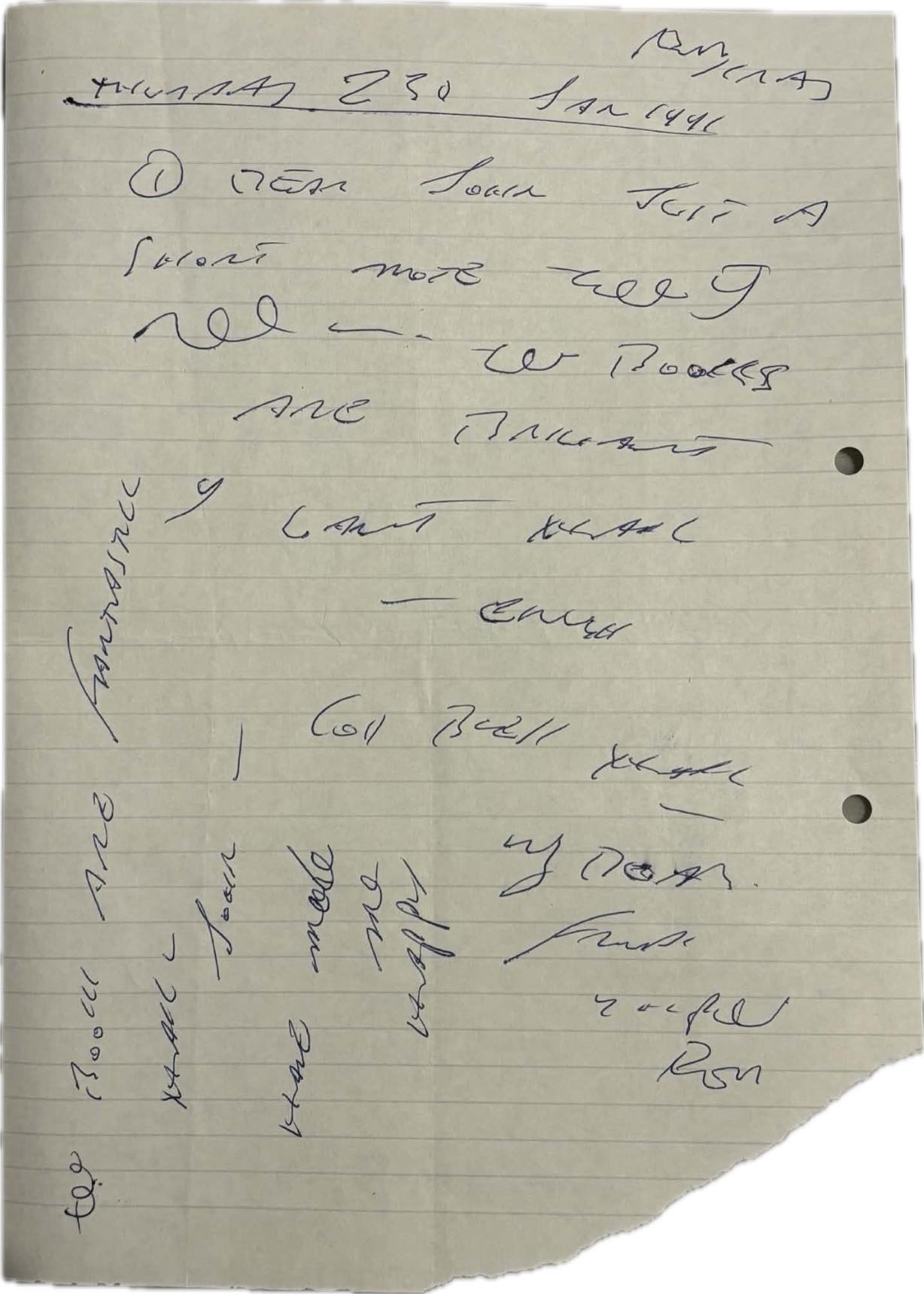 Handwritten Ron Kray Letter