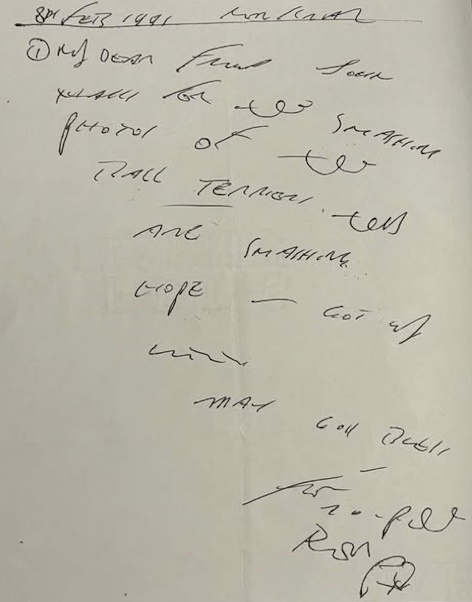 Signed Ron Kray letter