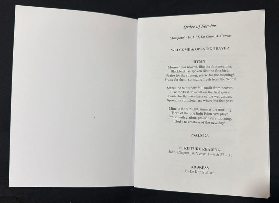 REG KRAY FUNERAL ORDER OF SERVICE (REPLICA) - Image 3