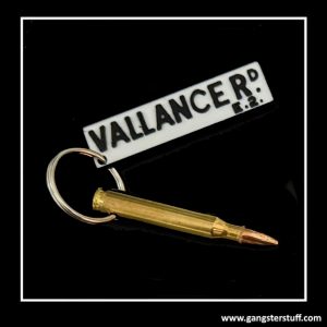 KRAY VALLANCE ROAD SIGN & BULLET KEYRING