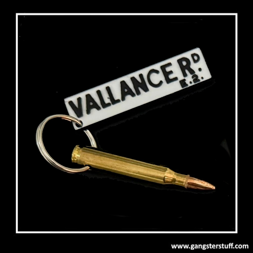 KRAY VALLANCE ROAD SIGN & BULLET KEYRING