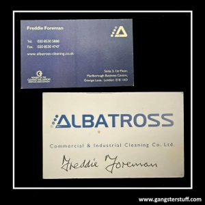 Signed Freddie Foreman Business Card