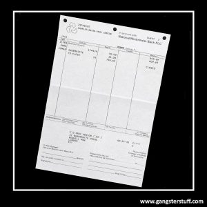 ORIGINAL CHARLIE KRAY SNR BANK STATEMENT (1983) + COA
