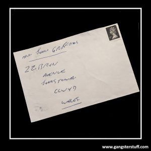 HANDWRITTEN RON KRAY ENVELOPE + COA