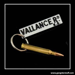 KRAY VALLANCE ROAD SIGN & BULLET KEYRING