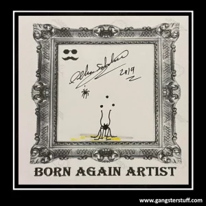 MINATURE 5" X 5" SIGNED CHARLIE BRONSON/SALVADOR ARTWORK + COA