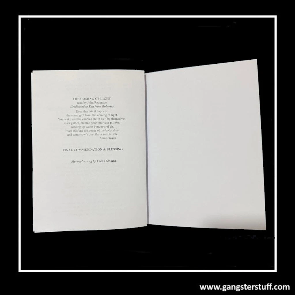 REG KRAY FUNERAL ORDER OF SERVICE (REPLICA) - Image 5