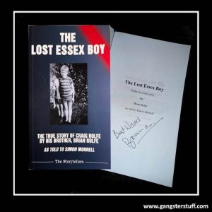 HAND SIGNED BRIAN ROLFE THE LOST ESSEX BOY BOOK + COA