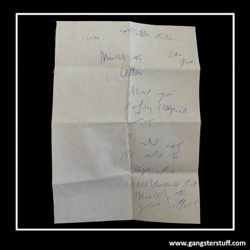 HANDWRITTEN DOUBLE-SIDED REG KRAY LETTER WITH FULL SIGNATURE (C)